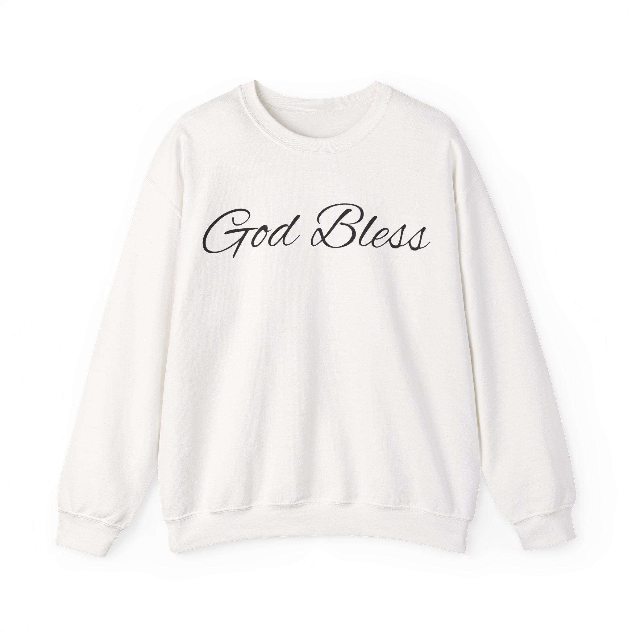 God Bless Crewneck Sweatshirt — Faith-Inspired White Pullover