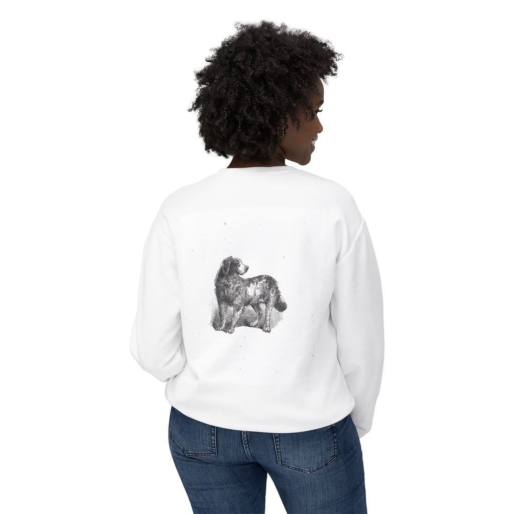 Newfoundland Dog Crewneck Sweatshirt — Watercolor Black & White Pet Art