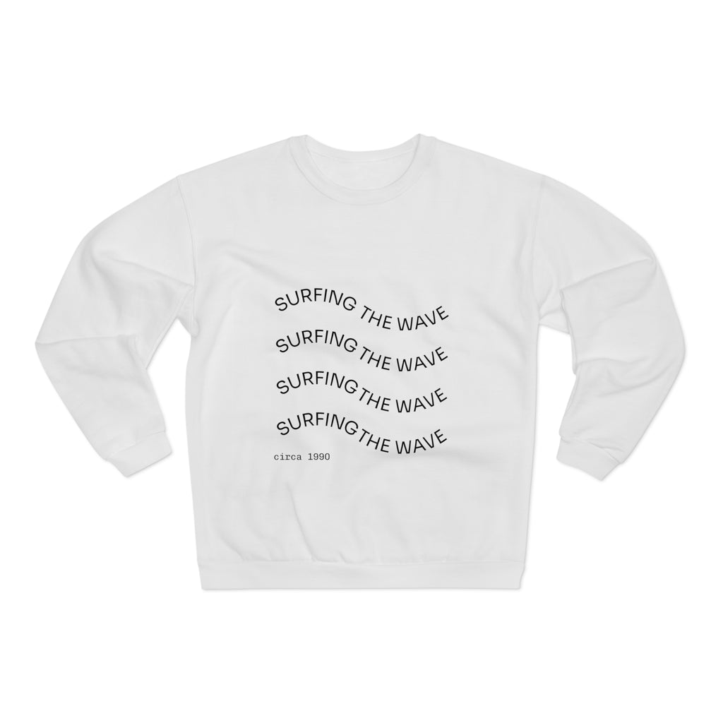 Surfing The Wave Crewneck Sweatshirt — Casual Surf-Inspired Crew