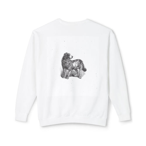 Newfoundland Dog Crewneck Sweatshirt — Watercolor Black & White Pet Art